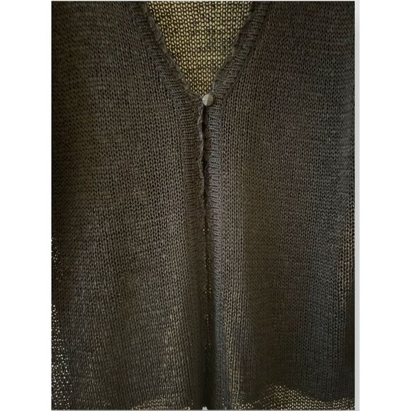 Vtg Sag Harbor Woman’s Cardigan Sz Lg Black Knit 1-Button Closure SS NWT - Picture 2 of 8